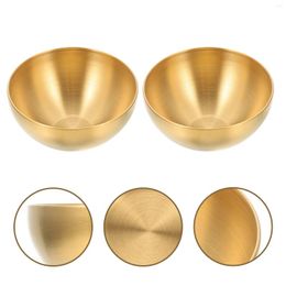 Plates 2 Pcs Stainless Steel Snack Bowl Rice Holder Kitchen Accessory Soy Sauce Serving