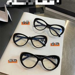 2024 Top designers New luxury designer sunglasses CH3405 internet celebrity ins with the same cat eye glasses frame female personality flat lens trend