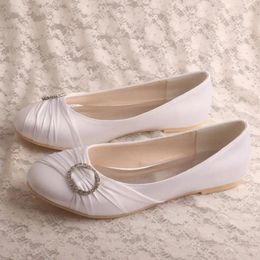 Casual Shoes Wedopus White Occasion Women Wedding Closed Toe Prom With Brooch