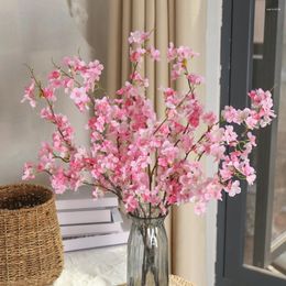 Decorative Flowers 3Pcs Simulated Cherry Blossoms Artificial Plants For Home Decor Imitation Floral Party Festival Supplies Desktop Ornament