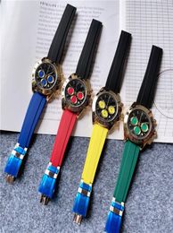 Brand Watches Men Multifunction 3 Dials Style Colourful Rubber Strap Good Quality Quartz Wrist Watch Small Dials Can Work X1995318023