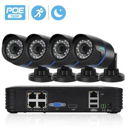 System BESDER 720P PoE CCTV Kit 1.0MP Waterproof Outdoor/Indoor PoE CCTV Security System 4CH POE 15V NVR 2/4PCS IP Camera PoE P2P RTSP