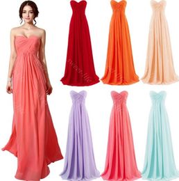 2020 Bridesmaid Dresses Sexy Coral Mint Red Orange Lilac Champagne Sweetheart Lace Up Maid of Honor Formal Prom Dress Gowns3751011