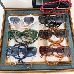 New designer sunglasses Men's Luxury Designer Women's Sunglasses Fashion Versatile INS Tidal Pearl Chain Same 5488