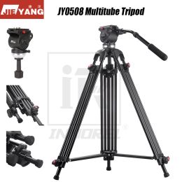 Monopods Jieyang Jy0508 Professional Multitube Tripod Stand Fluid Head for Panoramic Shooting Video Film Dslr Camera 75161cm Height