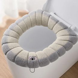 Toilet Seat Covers Thickened Cover Antifreeze Washable Knitted Mat Soft Cartoon Bathroom Products