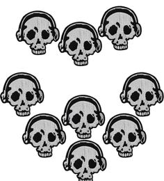 10 pcs skull badges patches for clothing iron embroidered patch applique iron sew on patches sewing accessories for clothes3511132