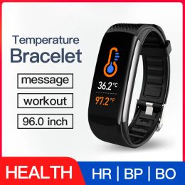 Wristbands Smart Bluetooth Bracelet SmartWatch Men Women Waterproof Temperature Monitor Smartwatch Fitness Tracker Bracelet for IOS Android