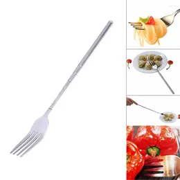 Forks Fork Extendable Silver Dinner Fruit Dessert Long Cutlery For Dining Room Kitchen Tool