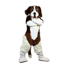 2024 High Quality Brown Dog Mascot Costume Custom Mascot Carnival Fancy Dress Costumes School College Halloween Mascot for Adult