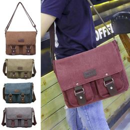 Shopping Bags Men Canvas Shoulder Casual Crossbody Bag Vintage Travel Satchel School Luxury Messenger Tote High Quality Handbag