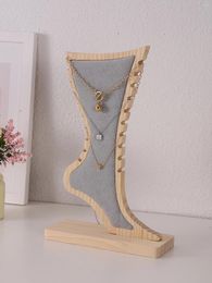 Jewellery Pouches Solid Wood Necklace Display Stand Rack Pendant Holder Foot Props Packaging