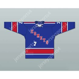 Gdsir Custom BLUE DAVE ARMSTRONG 7 UTICA COMETS TIE DOWN HOCKEY JERSEY NEW Top Ed S-M-L-XL-XXL-3XL-4XL-5XL-6XL