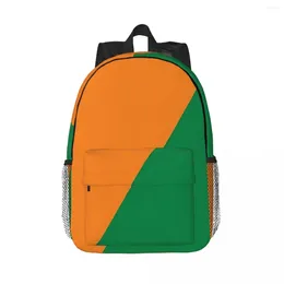Backpack Orange And Green Diagonal Rattler Backpacks Boys Girls Bookbag Cartoon Students School Bags Travel Rucksack Shoulder Bag