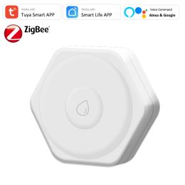 Detector Tuya Smart Zigbee Water Leakage Sensor Water Leak Detector Alarm light flashes Flood Alert Overflow Security System Smart APP