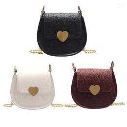 Shoulder Bags Fashionable Women Crossbody Saddle Semicircle Sequins Messenger For Ladies Outdoor Elegant Shopping