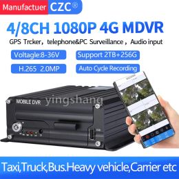 Recorder Vehicle Taxi Bus DVR 4channel 8Channel HDD 1080P Mobile DVR 4CH Car DVR H.265 MDVR Support 4G GPS SD Card