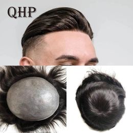 Toupees Toupees Men Toupee Soft Thin Skin Pu Hair System 0.06mm Thickness Men's Handmade Human Hair Capillary Prosthesis Natural For Men