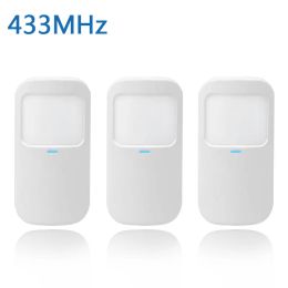 Detector Antitheft Alarm Equipment Home Security Protection Wireless Door Detector White Less Than 15kg Prevent Pet Function 433MHz 3pcs