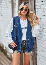 Women's Vests Fashion Amazon One-breasted Denim Vest Casual Wish Waistcoat Women For