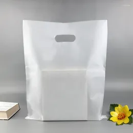 Gift Wrap 50Pcs/lot Transparent Bags With Handle Shopping Clothing Bag For Clothes Store Wigs Packaging Tote Small Business