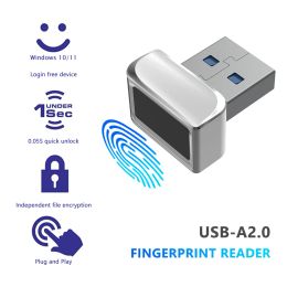 Scanners USB Lock Unlock Scanner Zinc Alloy MinI Login/Signin Modules Safe Multilingual Convenient Operation Portable for Laptops PC