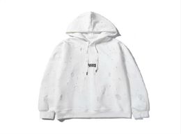 European and American hoodie Designer Ripped Holes Sweatshirts Autumn Winter Pure Cotton Hooded coat couple pullover men039s wo8765983