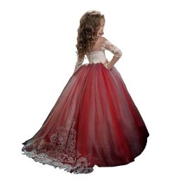 Dresses Lace Backless Flower Girl Dresses Baby Girl Birthday Party Christmas Communion Dresses Children Girl Party Dresses