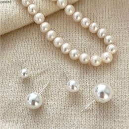 Fan Zhiqiao Korean Version Sterling Silver Colour Shell Pearl Earrings for Women in Austria Instagram Onwm