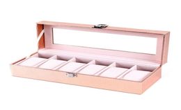 Watch Boxes Cases Special Case For Women Female Girl Friend Wrist Watches Box Storage Collect Pink Pu Leather7111486