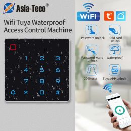 Keypads WIFI Tuya Smart App Door Access Control Digital Integrated Keypad RFID 125Khz IP67 Waterproof Backlit Card Reader Wiegand Input