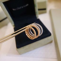 High Version Fanjia Pearl Women's Rose Gold Plated CNC Finely Carved Layered Round Bead Ring, Bracelet, Bracelet