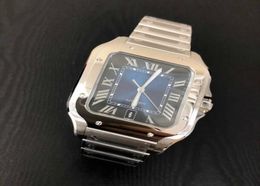 2022 new Square Watches 40mm Geneva Genuine Stainless Steel Mechanical Watches Case and Bracelet Fashion Mens Watches Male Wristwa1338005