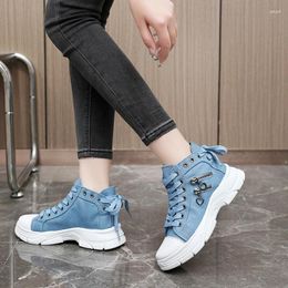 Casual Shoes Down Canvas High-top Women's Spring Summer Breathable Platform Heightened Chaussure Femme Sneakers Women