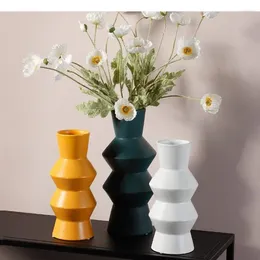 Vases Ceramic Vase Geometry Abstract Flower Accessories Hydroponics Modern Home Decoration Wedding