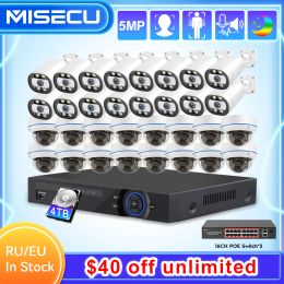 System MISECU 32CH 5MP Dome IP POE Security Protection Cameras System Outdoor Smart Home CCTV Record Surveillance Kit H.265 NVR P2P