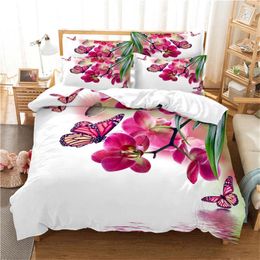 Bedding Sets Flower FloralRose Butterfly Kids Girl Quilt Durex Full Twin King Size3Pcs Duvet Cover Linen Set Bedspread200x200 240x220