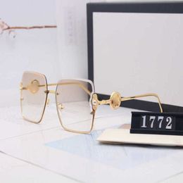 designer sunglasses 10% OFF Luxury Designer New Men's and Women's Sunglasses 20% Off cut edge box ancient accessories leg glasses gradient eyebrows frameless Fashion