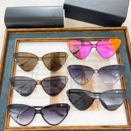 High quality New luxury designer Family B's new cat's eye Sunglasses fashionable men's and women's ins popular online stars same sunglasses BB0191 Style 1