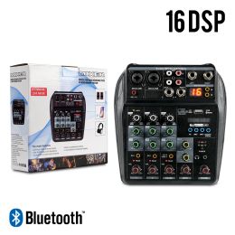 Accessories 4 Channels Usb Bluetooth Mixer Audio Sound Table Mixing Console Record Computer Delay with 48v Phantom Power 16 Dsp Effects