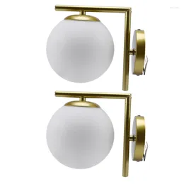 Wall Lamp 2X Modern Style Led Nordic Glass Ball Passage Corridor Bedroom Bedside Gold