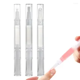 Storage Bottles Cuticle Oil Pen For Nails Cosmetics Twist Transparent Portable Empty Nail With Brush