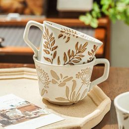 Mugs Nordic Ceramics Hand-painted Mug Rural Creative Personality Water Cup Rough Pottery Coffee Simple Household Ins