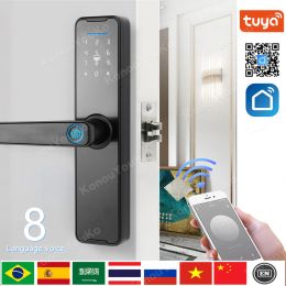 Lock Tuya Smart Home Electronic Lock Fingerprint Biometric Digital Door Lock Key Password Card Houses Security Protection Smart Life
