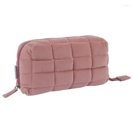 Cosmetic Bags Pillow Shape Soft Makeup Bag Multifunction Quilted Simple Pen Pouch Large Capacity Creative Pencil Box Cotton For Outdoor