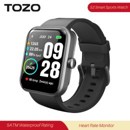 Watches TOZO S2 Smart Watch Alexa Builtin Fitness Tracker with Heart Rate and Blood Oxygen Monitor Sleep Monitor 5ATM Waterproof 1.69