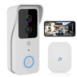 Doorbells Video Wireless Doorbell, 1080P Wireless Smart Doorbell Camera with Chime, Intercom Fuction, PR Motion Detection, HD Night Vision