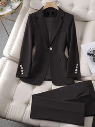 Women's Two Piece Pants Tesco Formal Pantsuit For Women Slim Blazer Suit Pencil Outfits 2 Business Professional