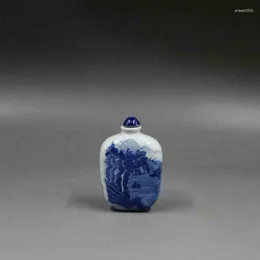 Bottles Chinese Blue And White Porcelain Qing Kangxi Landscape Design Snuff Bottle Small