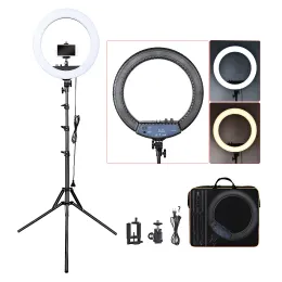 Monopods Fosoto Rl18ii Led Ring Light 18 Inch Ring Lamp 55w Ringlight Photography Lamp with Tripod Stand for Phone Makeup Youtube Tiktok